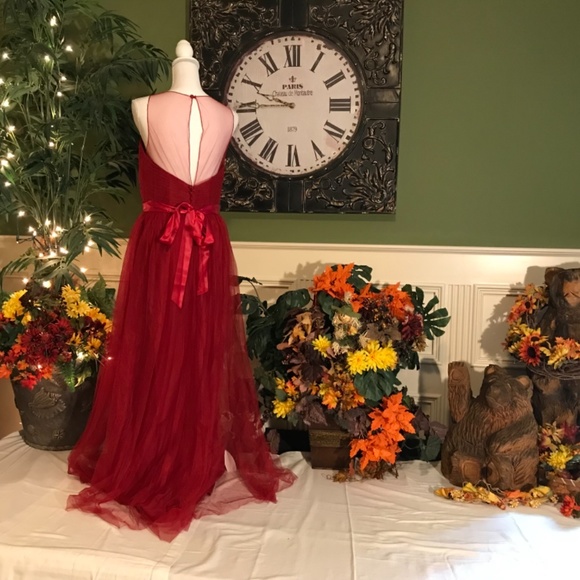 Red Tulle party dress - Picture 3 of 8